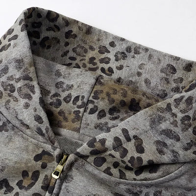 Contrast WOW Leopard Hoodie-770