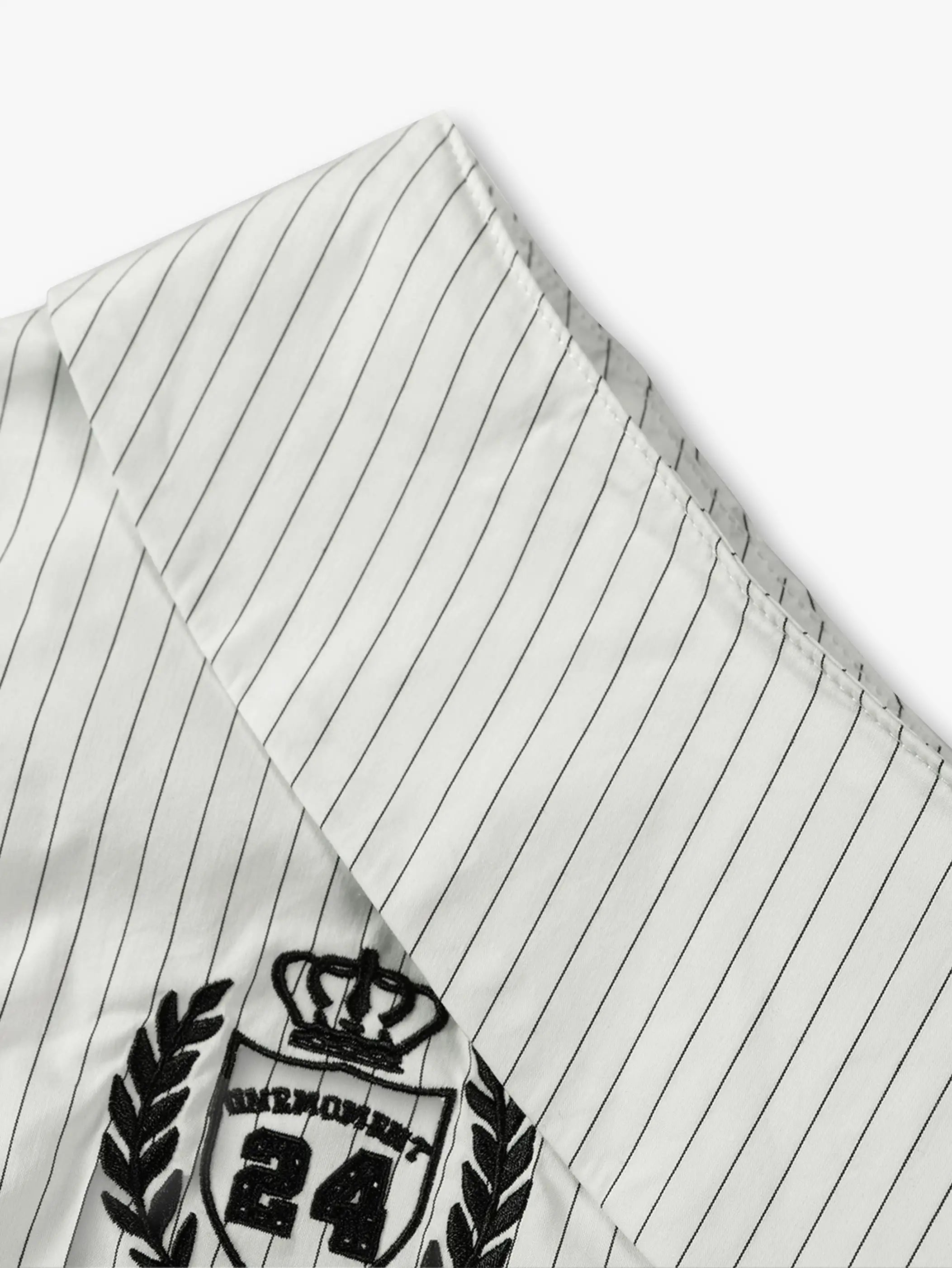 Off-Shoulder Striped Varsity Fitted Shirt-S1110