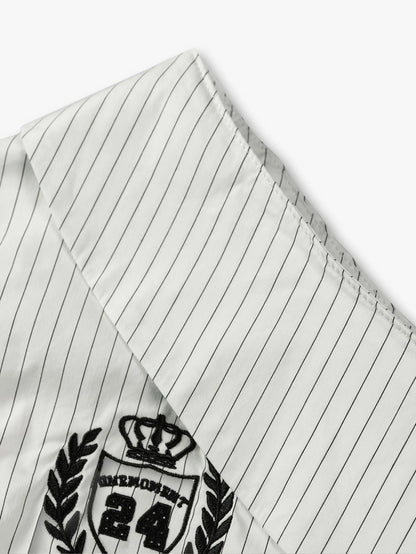 Off-Shoulder Striped Varsity Fitted Shirt-S1110