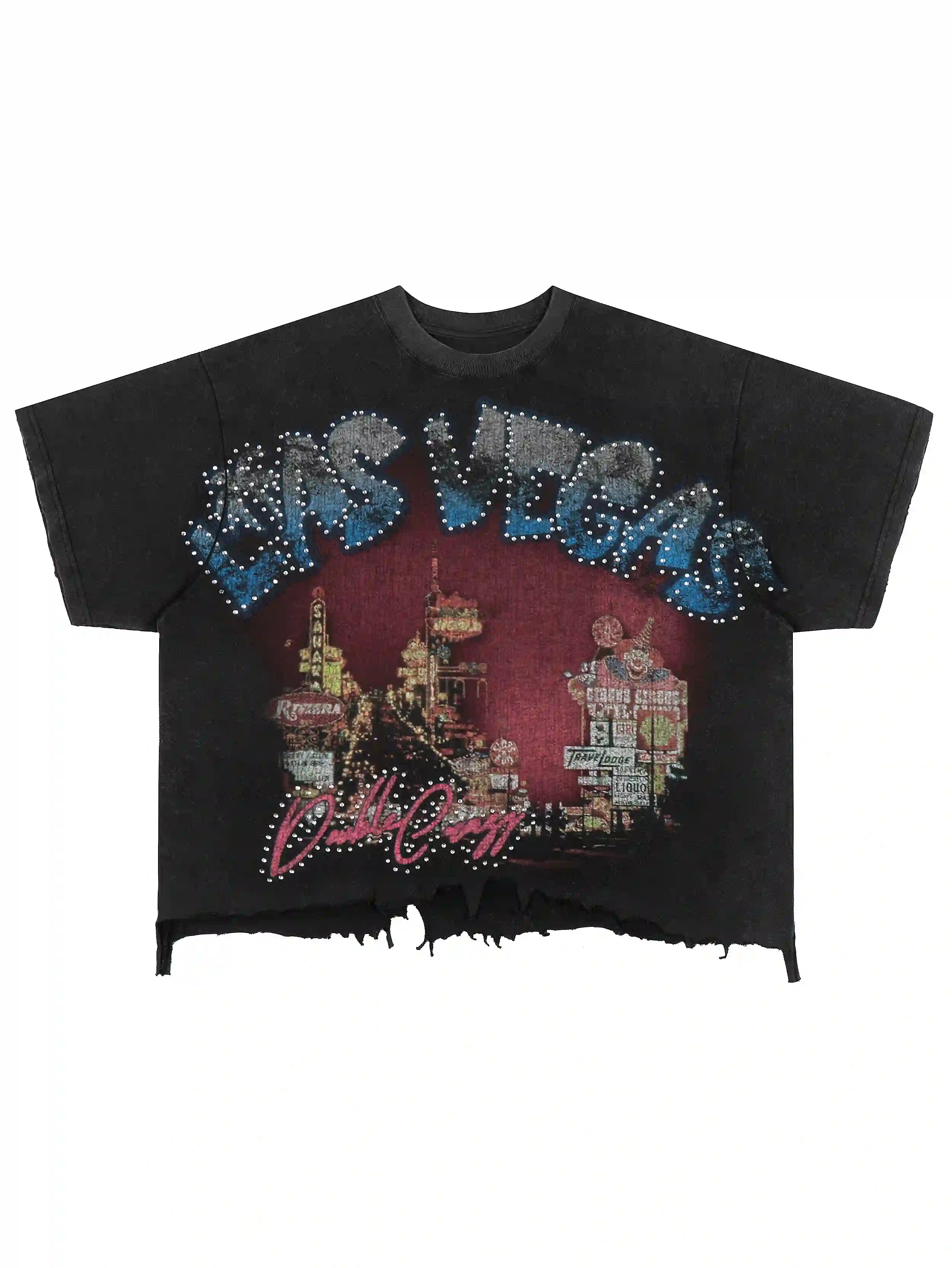 Icy Vegas Bling Ripped Boxy Tee-472