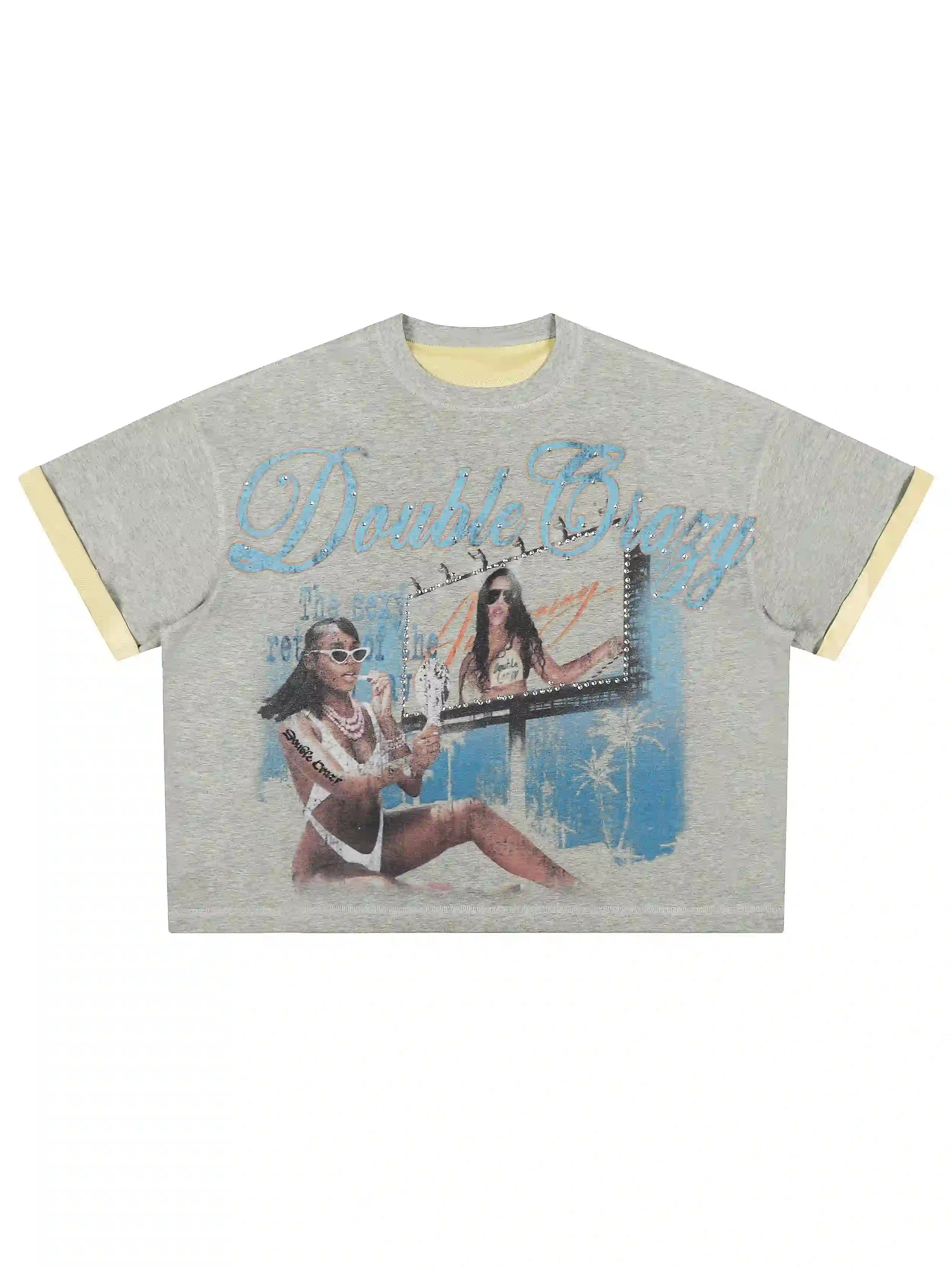 Miami Bling Layered Boxy Tee-475