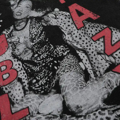 Camiseta de tirantes con estampado de leopardo y textura de gofre de los 90-559