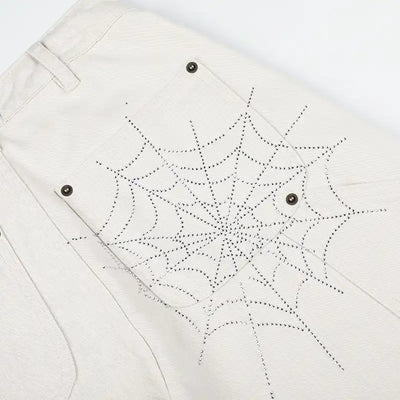 Spider Web Rhinestone Jorts-550