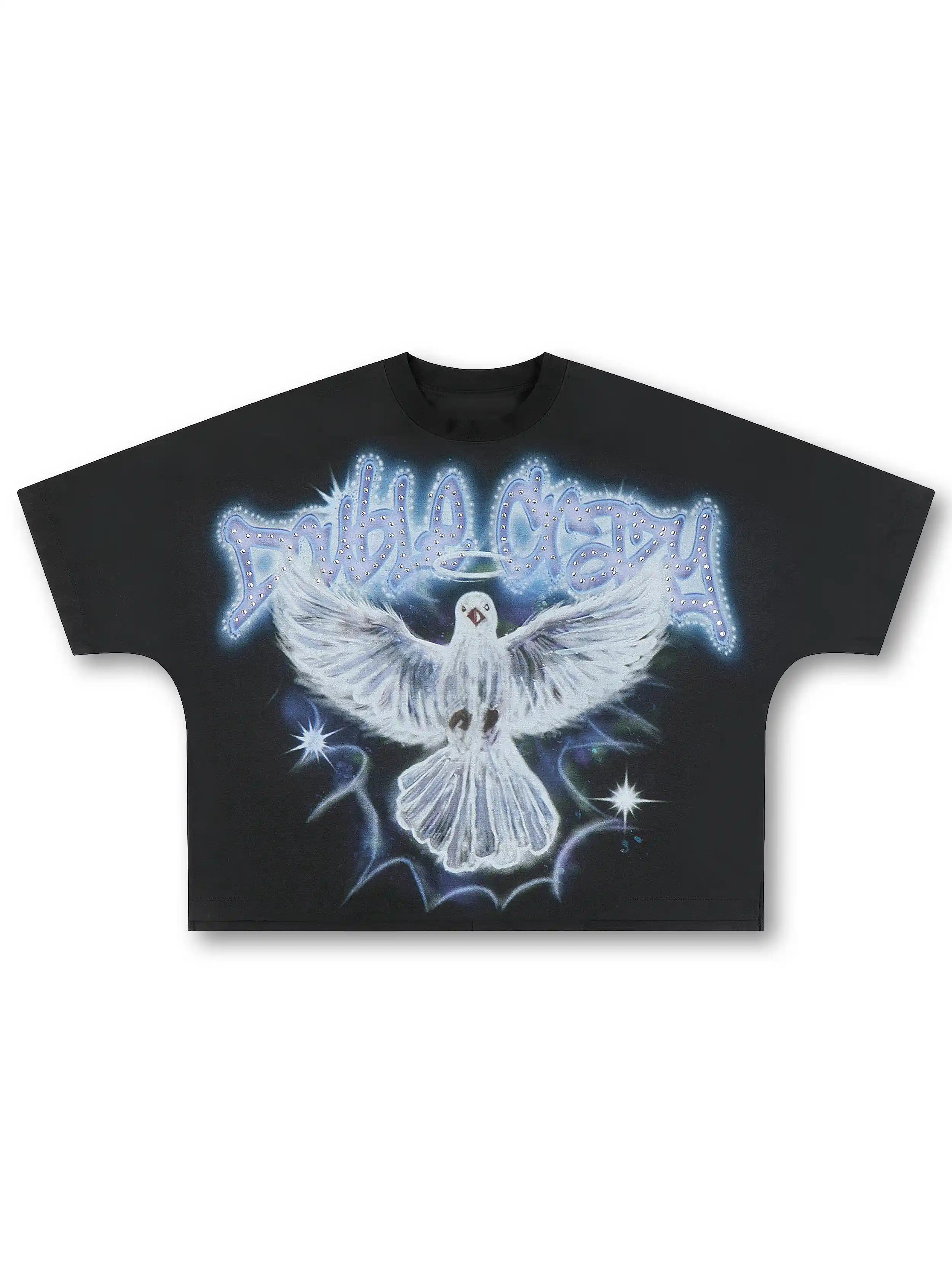 Airbrush Dove Rhinestone Tee-531