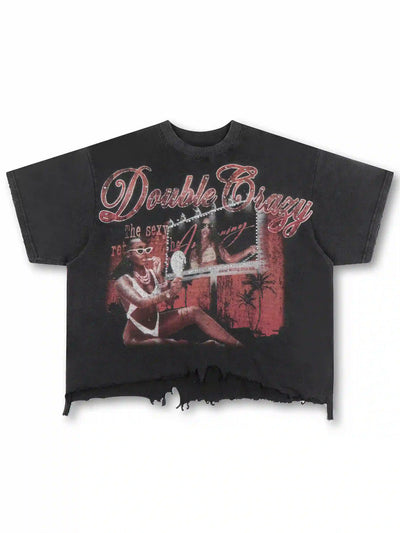 Miami Vibe Distressed Boxy Tee-474