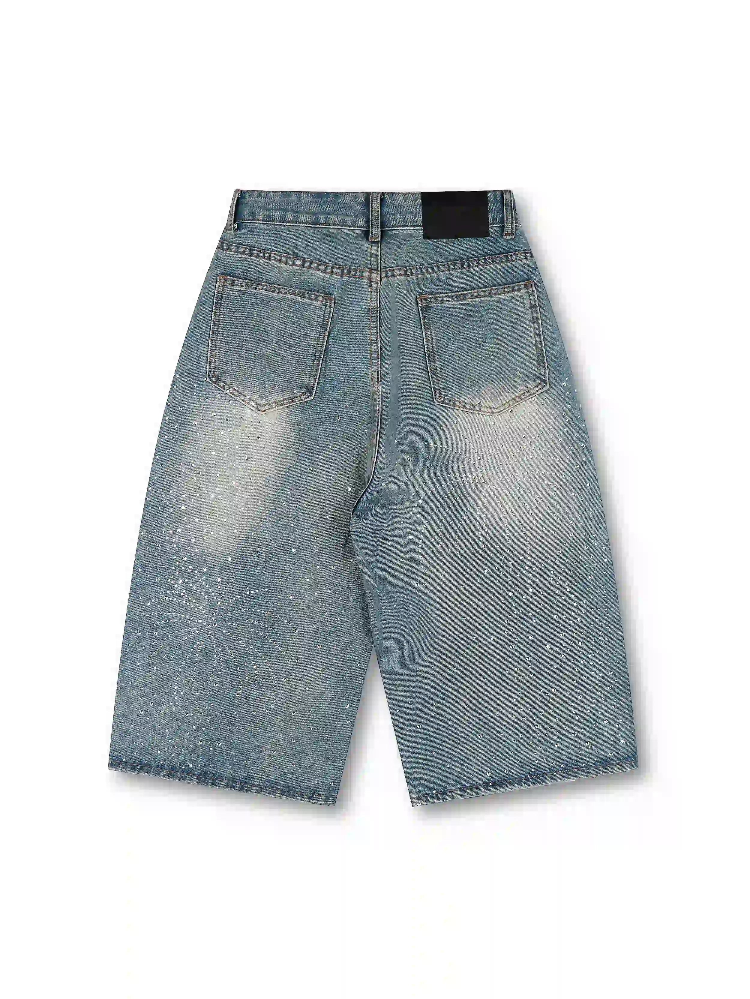 Starburst Rhinestone Baggy Jorts-551