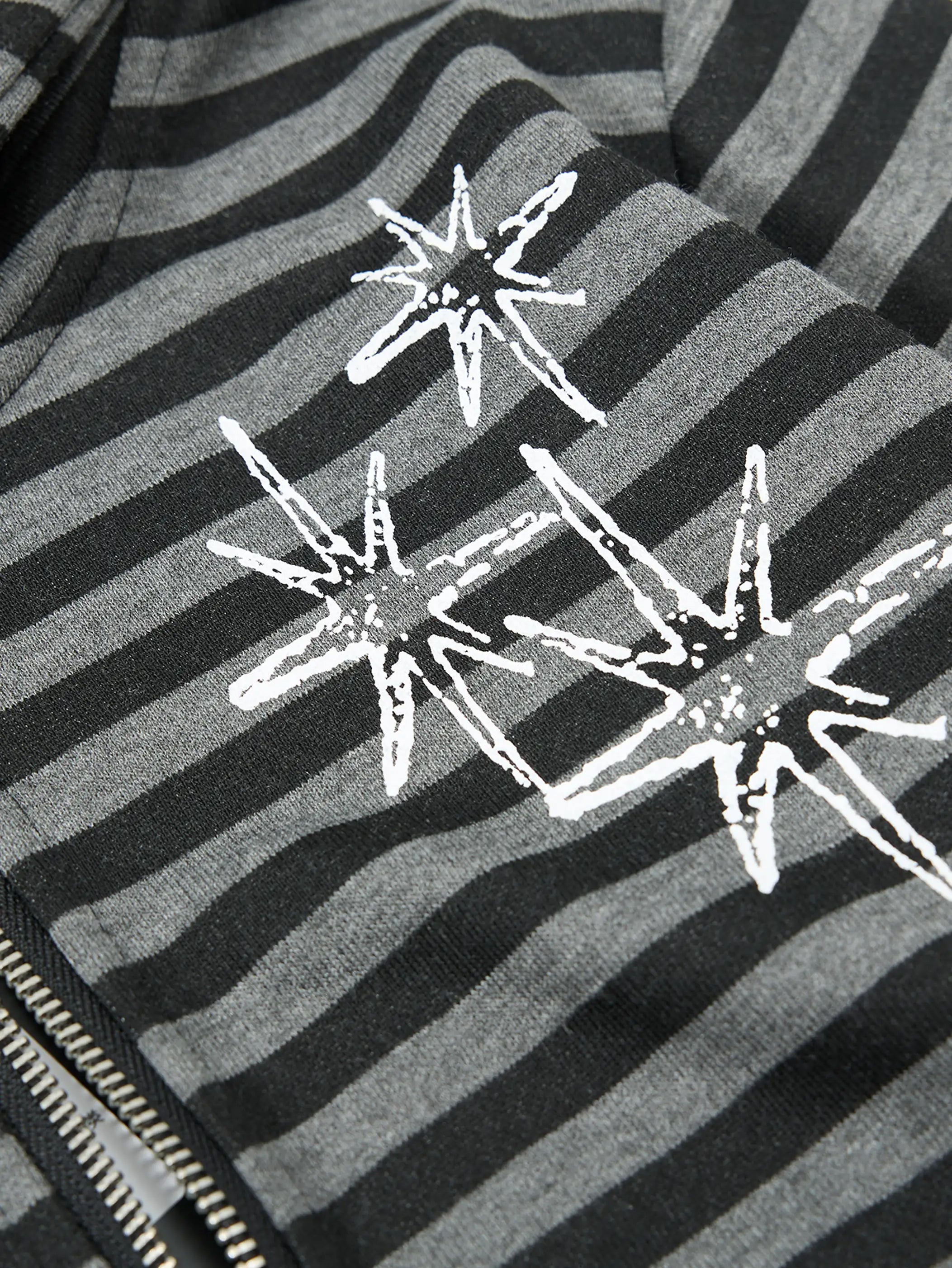 Rebel Stripes Cropped Hoodie Jacket-S1113