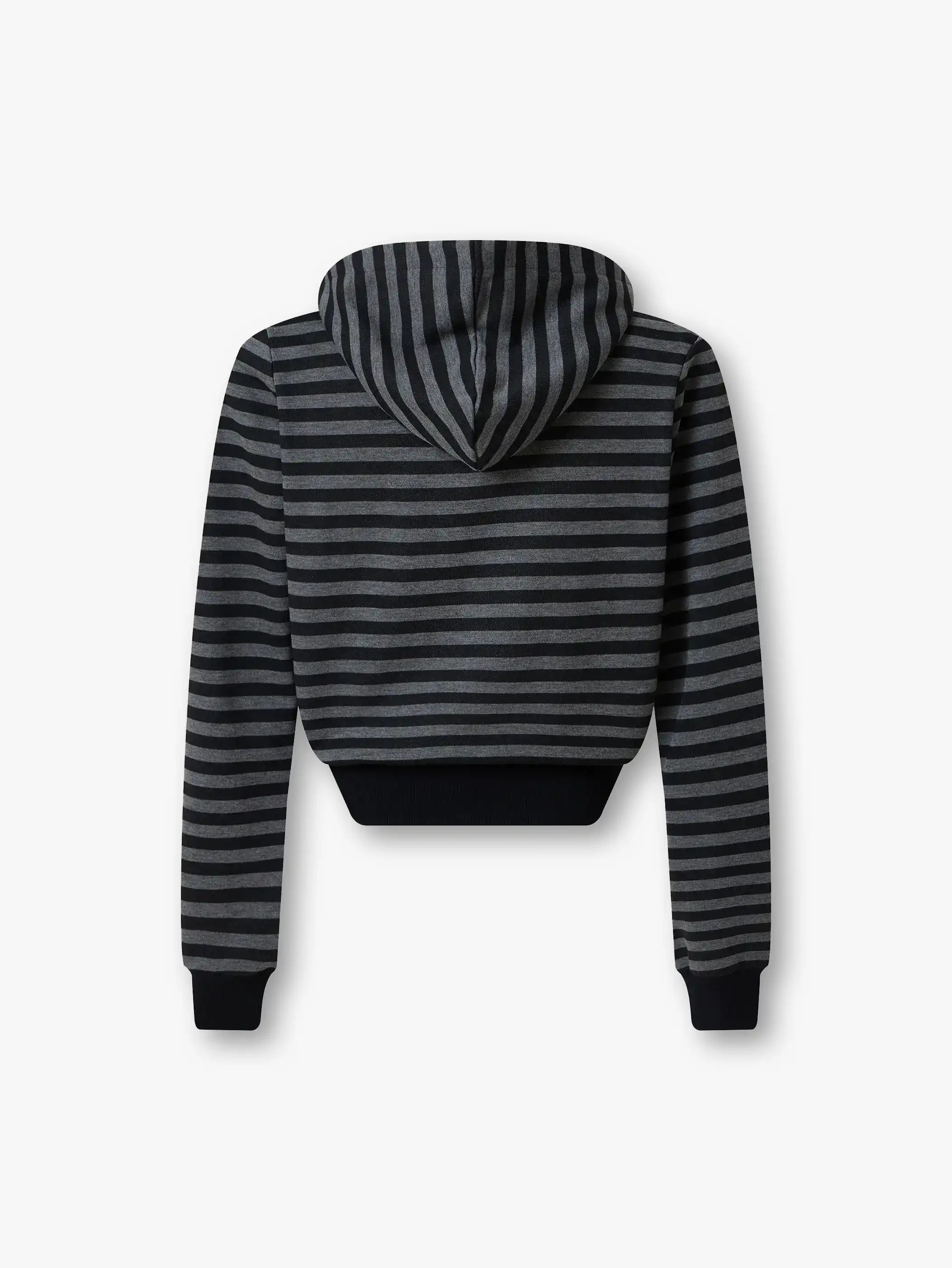 Rebel Stripes Cropped Hoodie Jacket-S1113