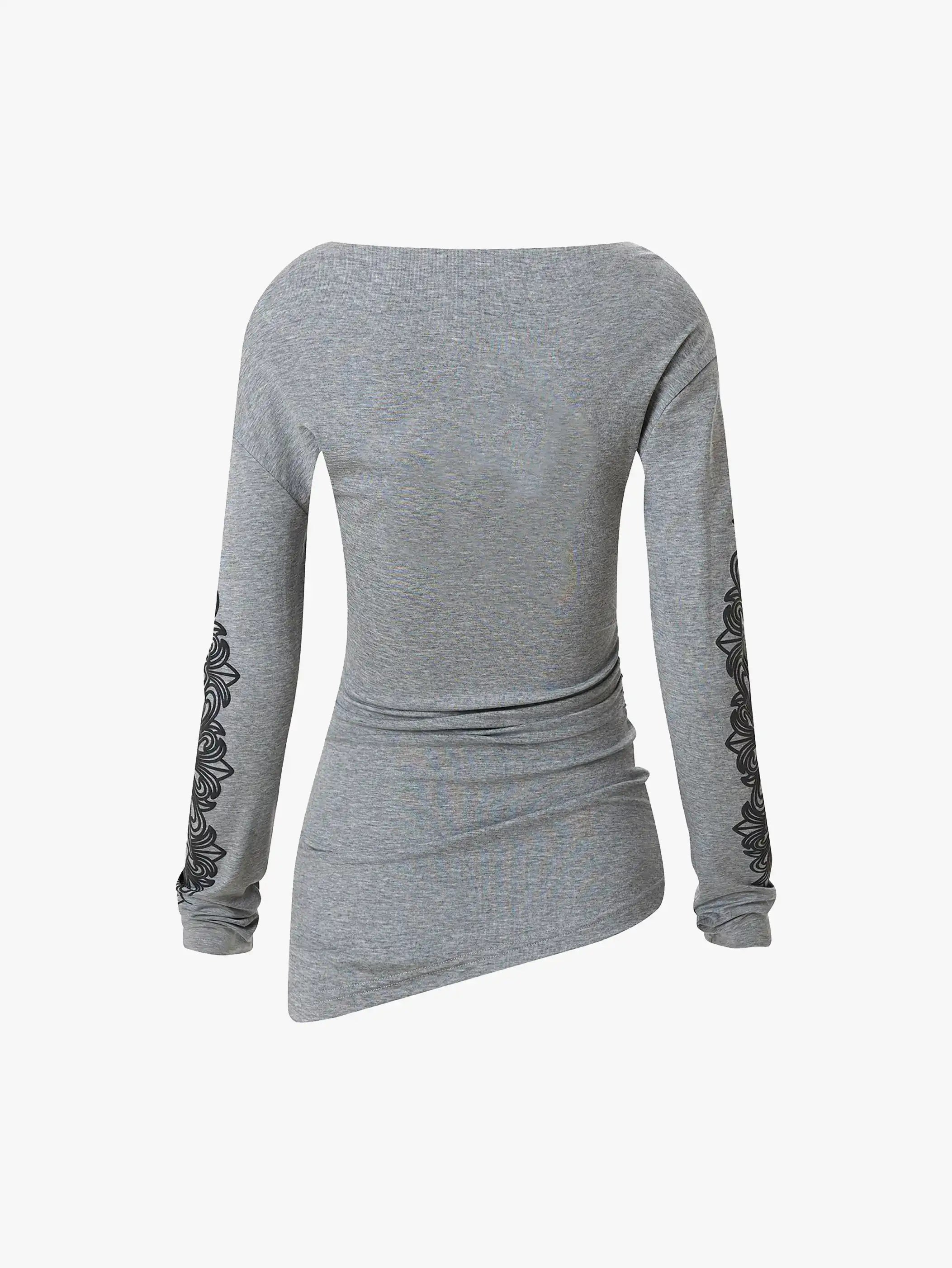 Sexy Waist Crossheart Print Shirt-S1112