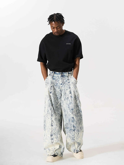Pantalón de algodón de pernera ancha bordado-S1205