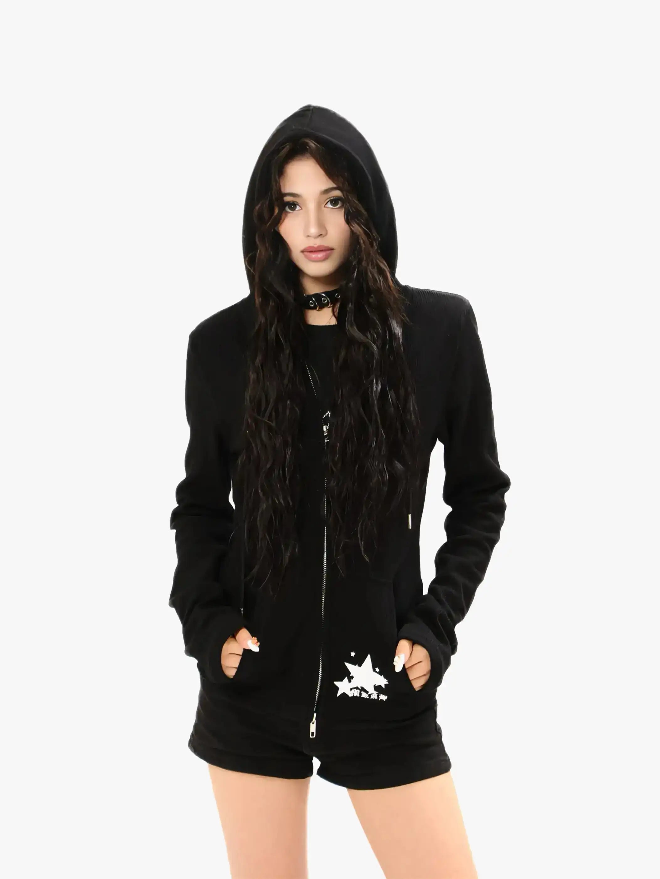 Gothic Star Punk Slim Hoodie Jacket-S1104
