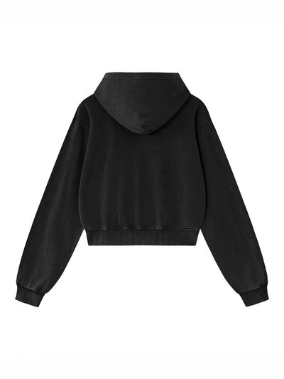 Y2K Grunge Cracked Angel Crop Hoodie-826