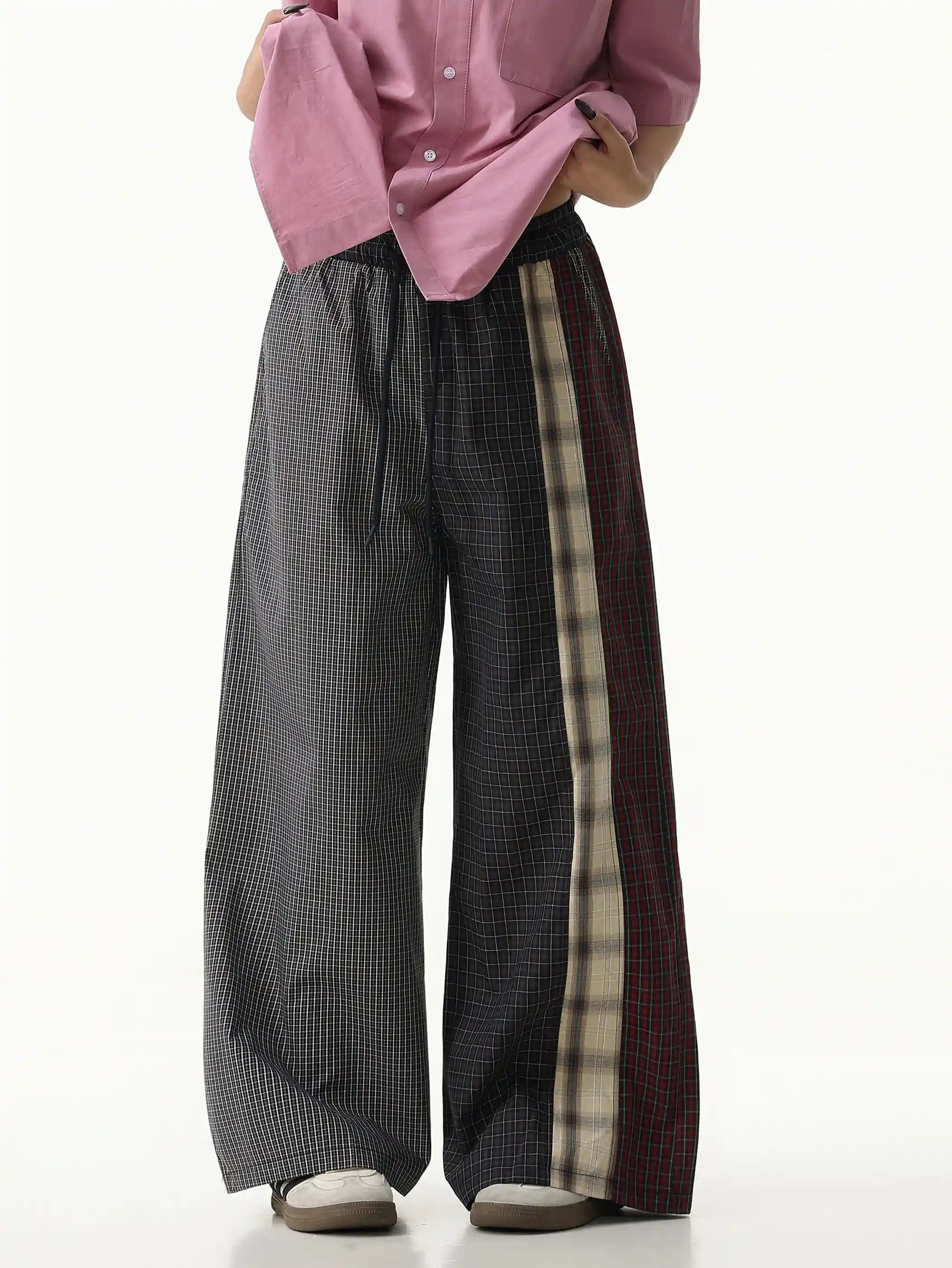 Plaid Patch Street Pants-S1060