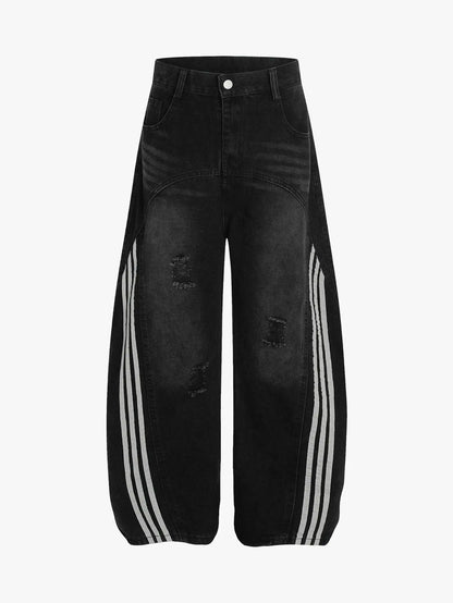 Street Sport Stripes Denim Pants-S1005