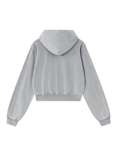 Y2K Grunge Cracked Angel Crop Hoodie-826