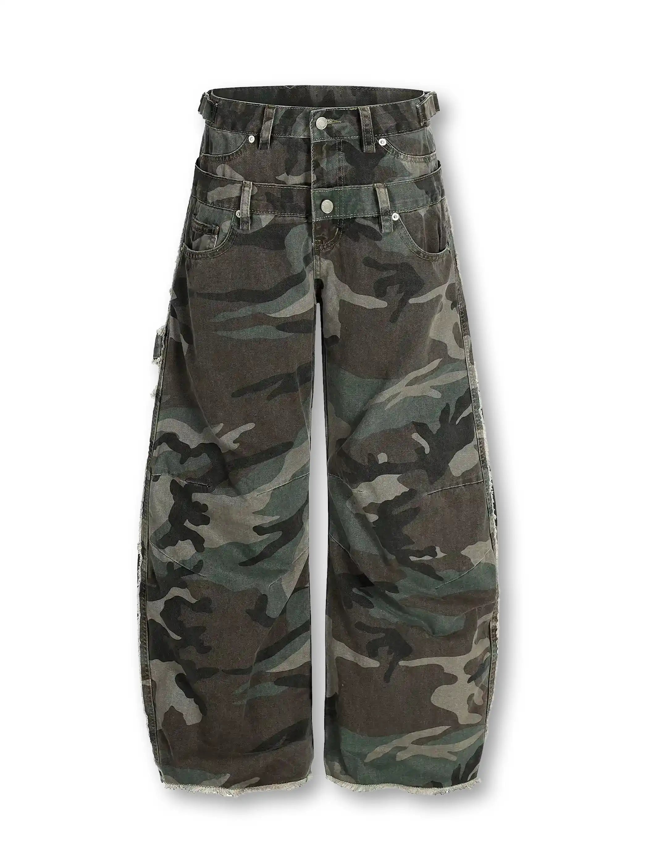 Apocalyptic Camo Dual Waistband Pants-S1075