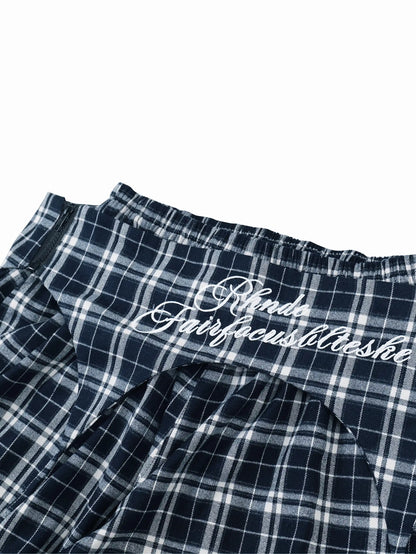 Plaid Loose Fit Layered Cargo Pants-S1041