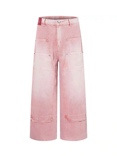 Vaqueros Desgastados Rosa con Doble Rodilla-S1219