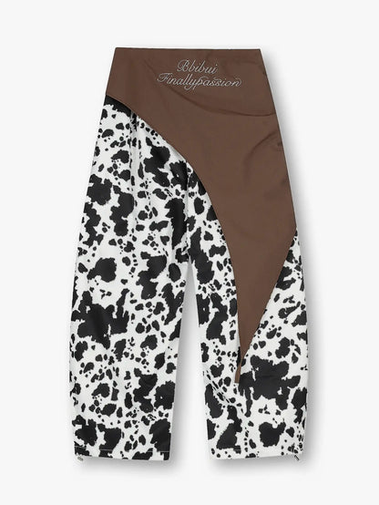 Cow Print Wide-Legged Pants-S1057