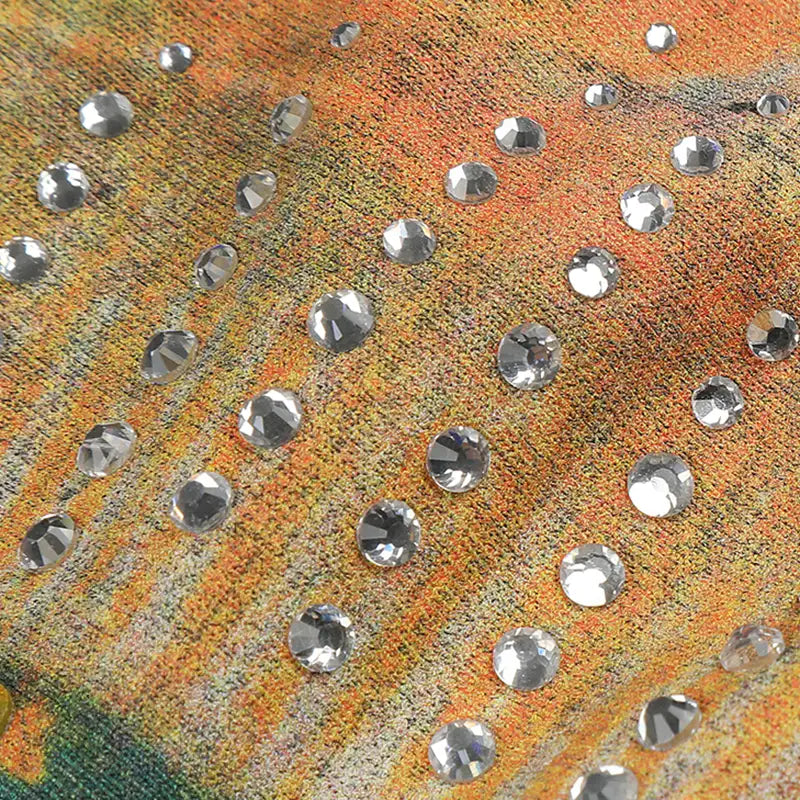 T-shirt Vintage Vierge Dégoulinant de Diamants-356T