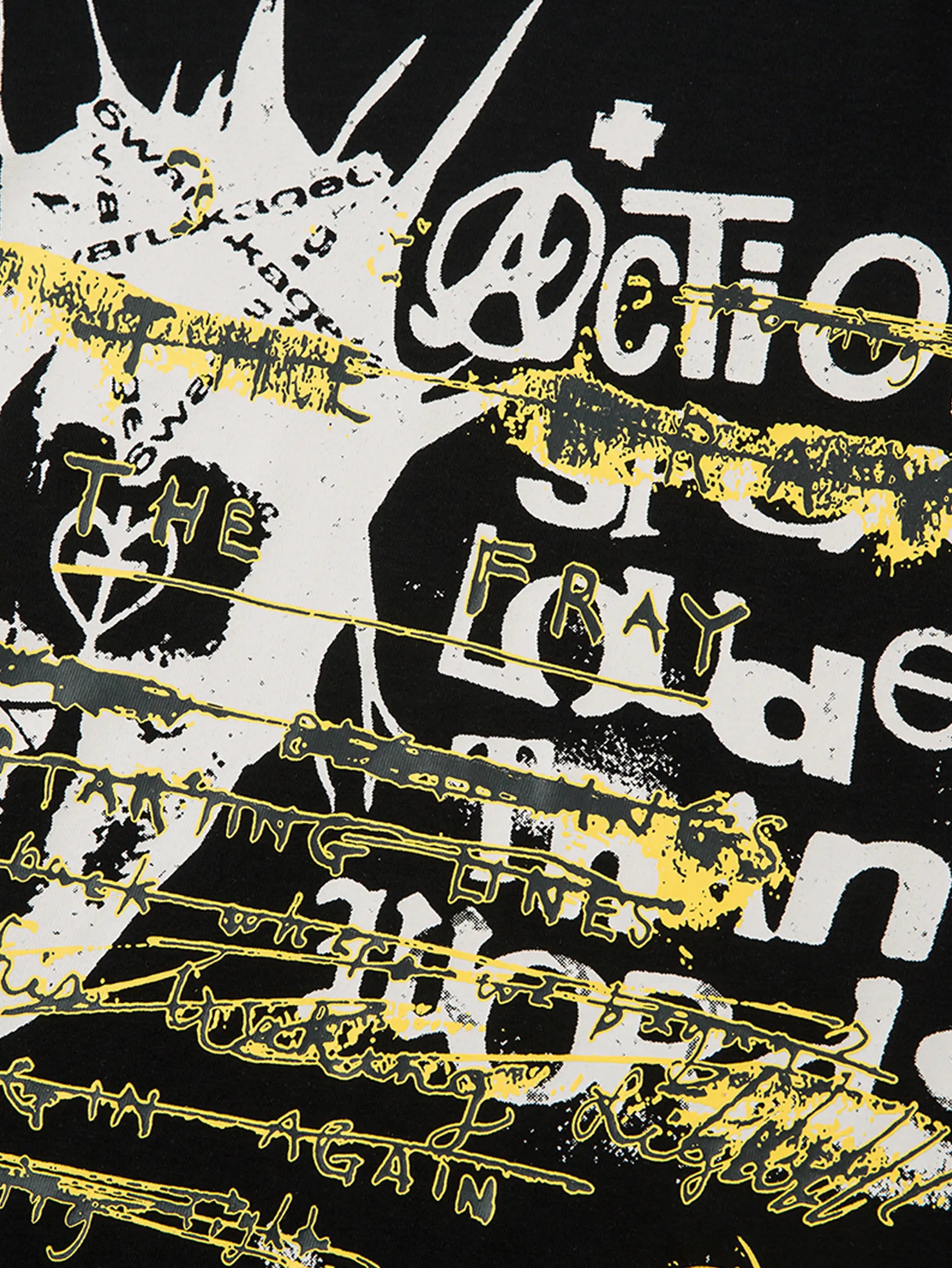 Layered Distorted Statement T-shirt-S1098