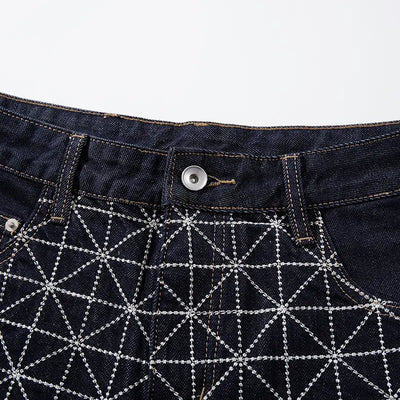 Vaqueros anchos geométricos Star Grid-S1237