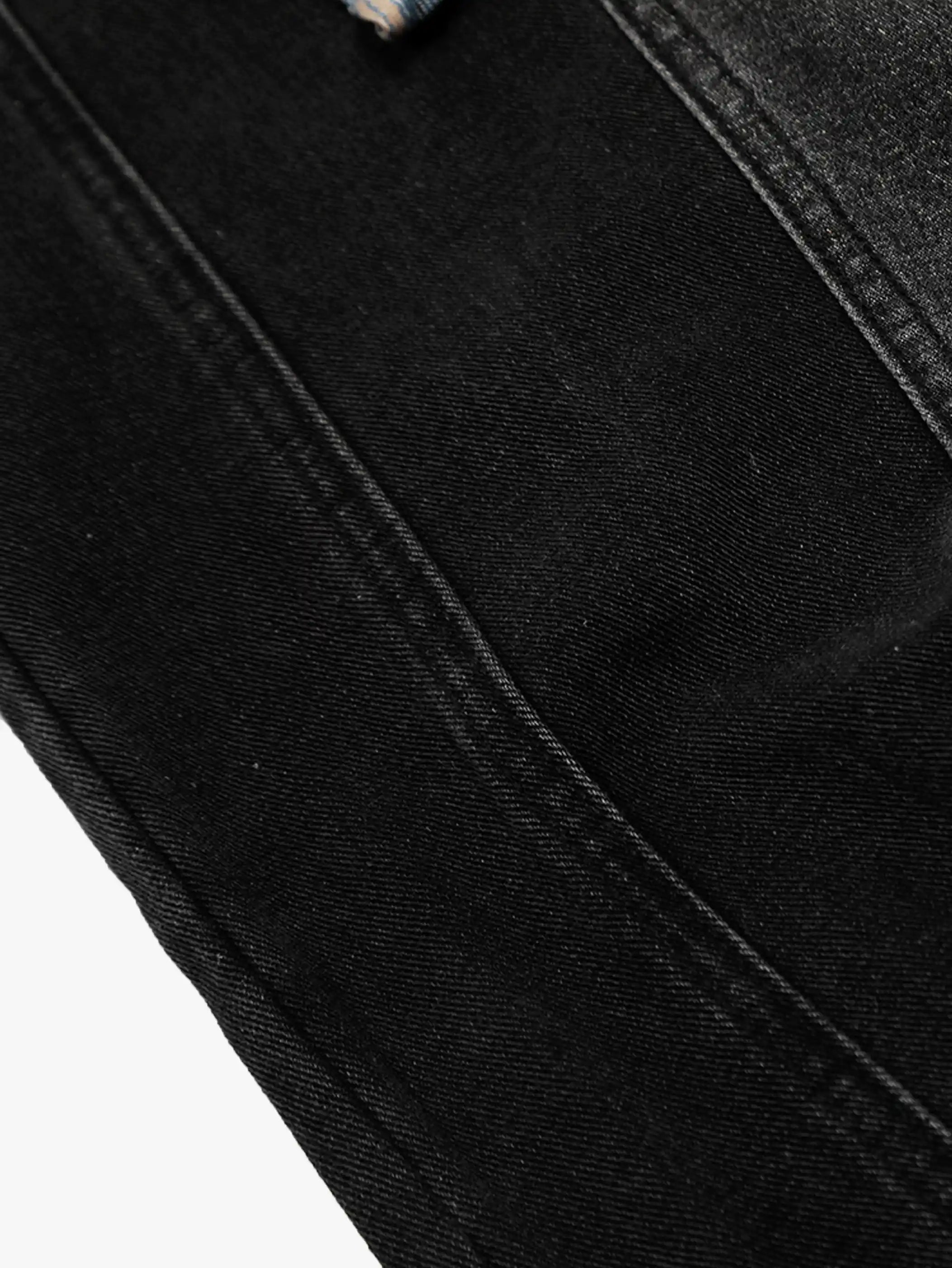 Plaid Shirt Layered Skirt Style Denim Pants-S1021