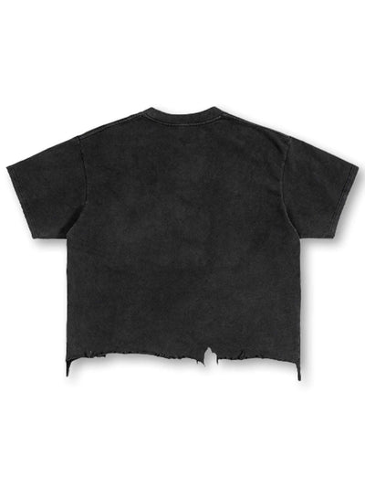 Distressed Logo Graphic T-shirt-422