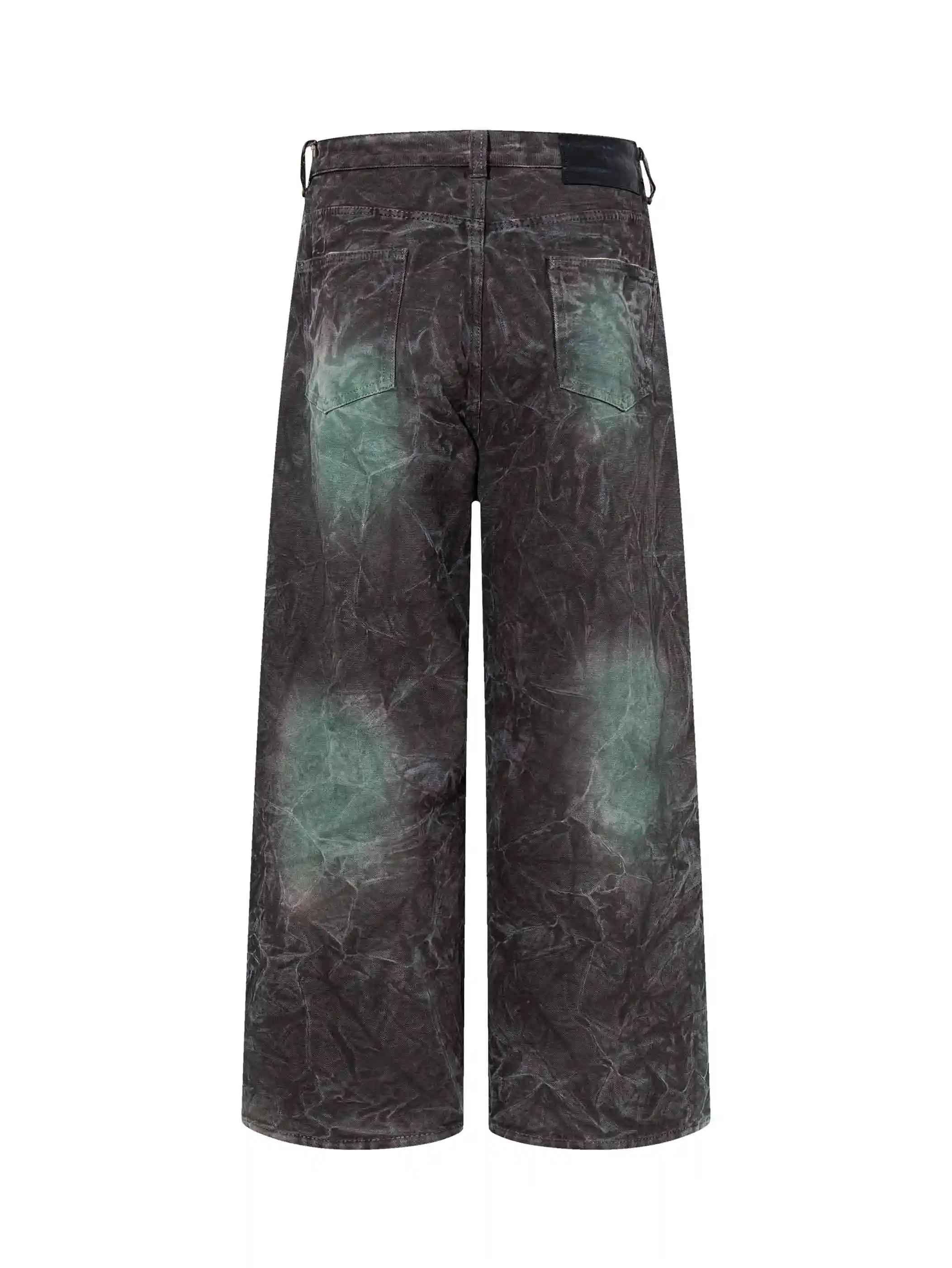 Acid Wash Teal Straight Jeans-S1216