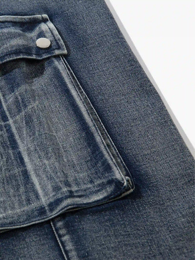 Street Repair Cargo Denim Pants-S1061