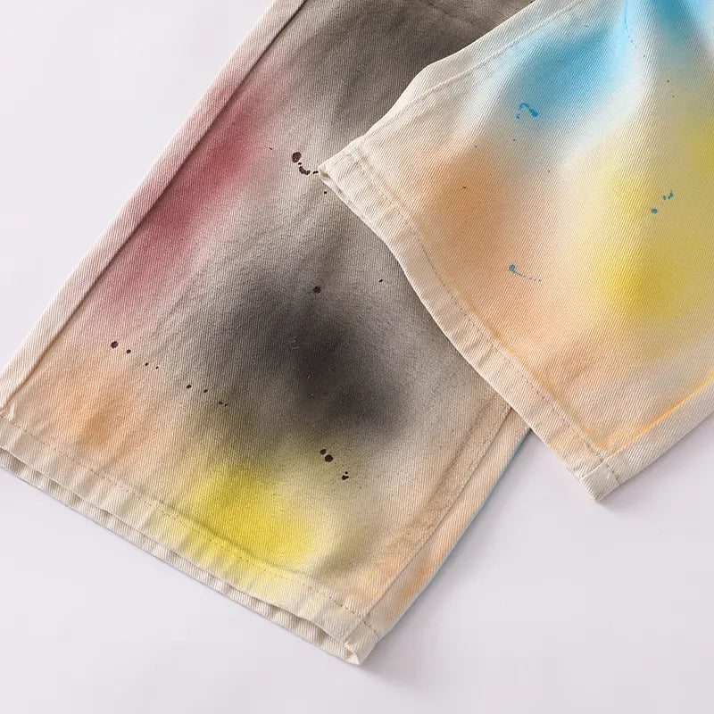 Punk Spray Paint Baggy Jeans-S1230