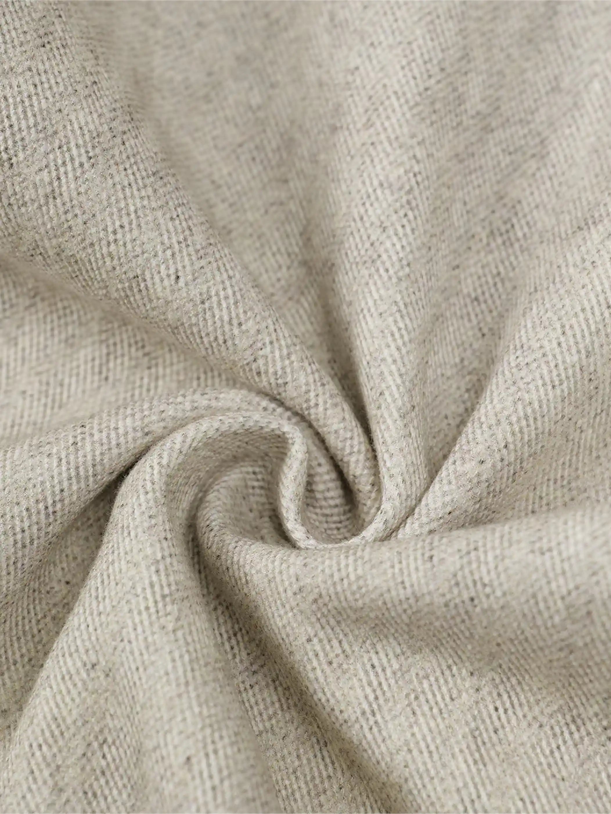 Beige Wide Leg Vintage Printed Jeans-S1026