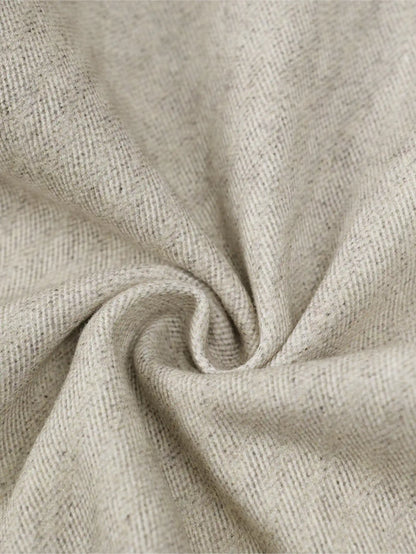 Beige Wide Leg Vintage Printed Jeans-S1026