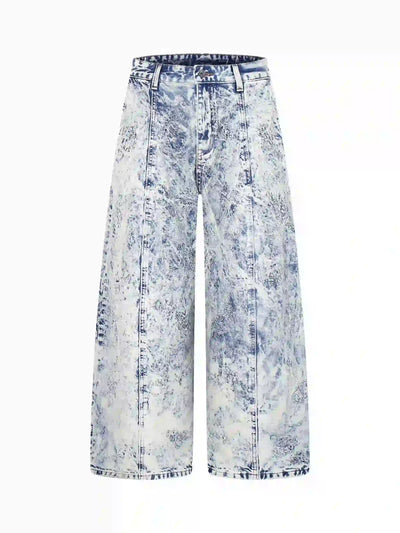Pantalón de algodón de pernera ancha bordado-S1205