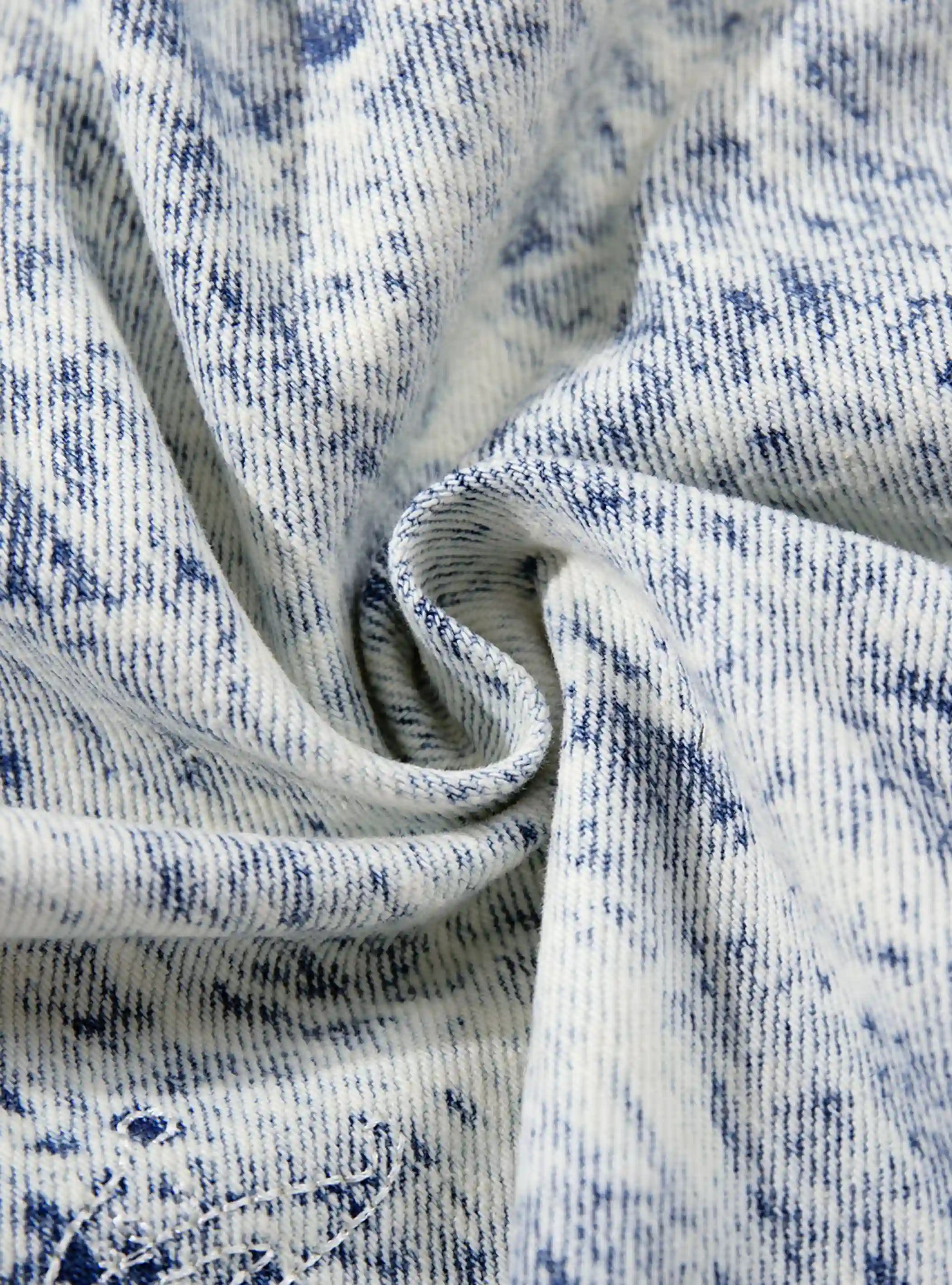 Pantalón de algodón de pernera ancha bordado-S1205
