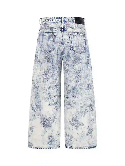 Pantalón de algodón de pernera ancha bordado-S1205