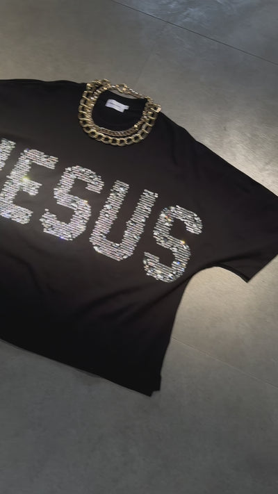 Rhinestone Religious JESUS T-shirt-203