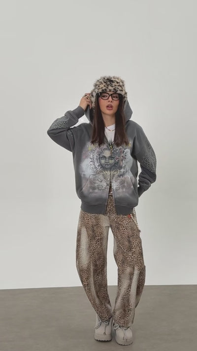 Angelic Cross Zip Hoodie-350