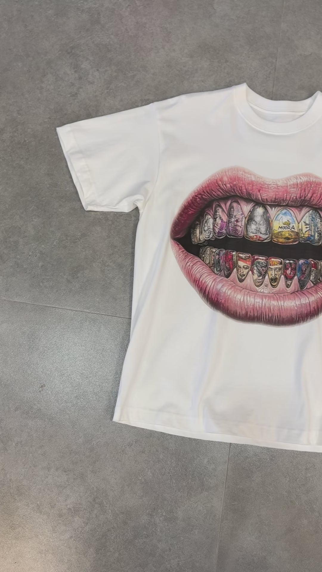 Load video: Art-Inspired Diamond Mouth T-shirt - 063