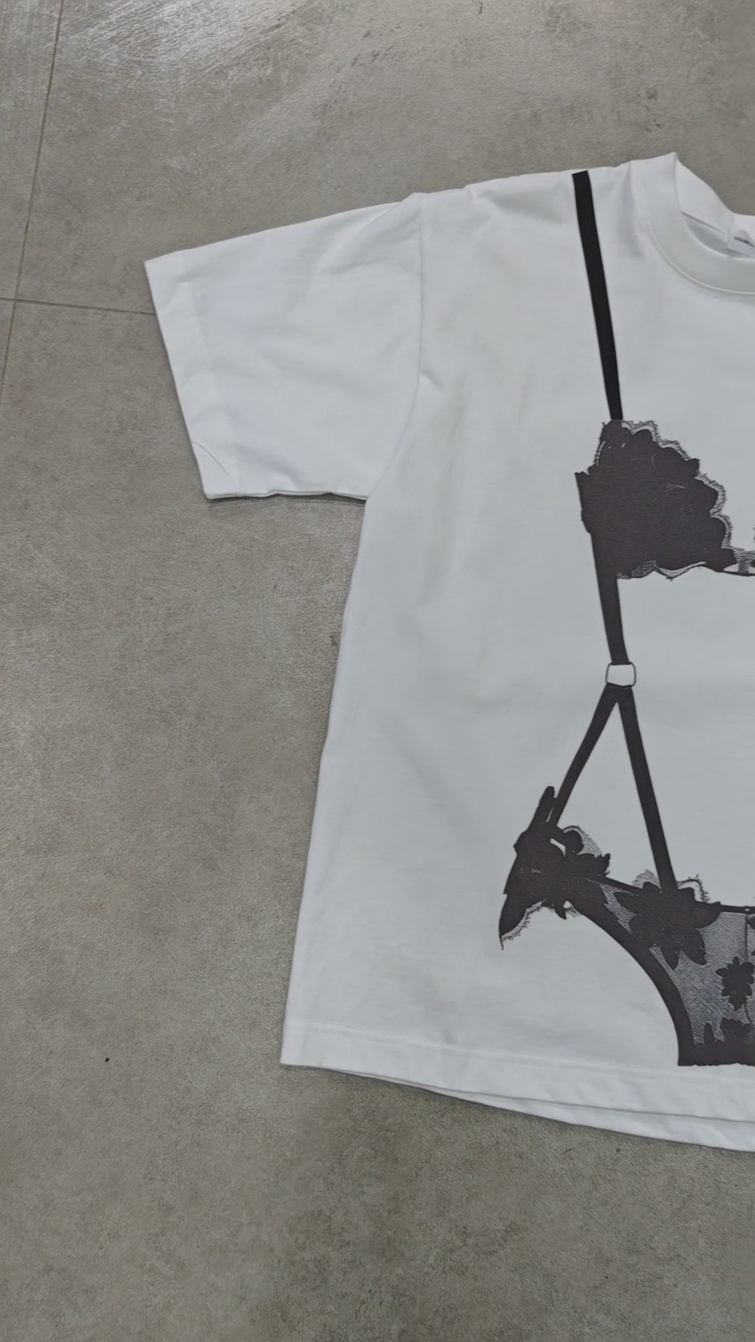 Load video: Black Lace Lingerie Design T-shirt -121