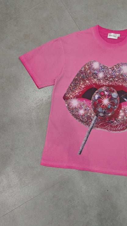 Glamorous Glitter Lips T-shirt -095
