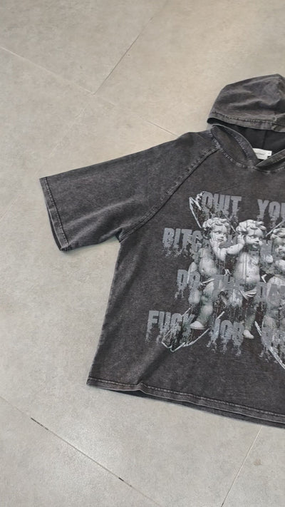 Fallen Cherubs Speak Not – Hooded T-shirt-187