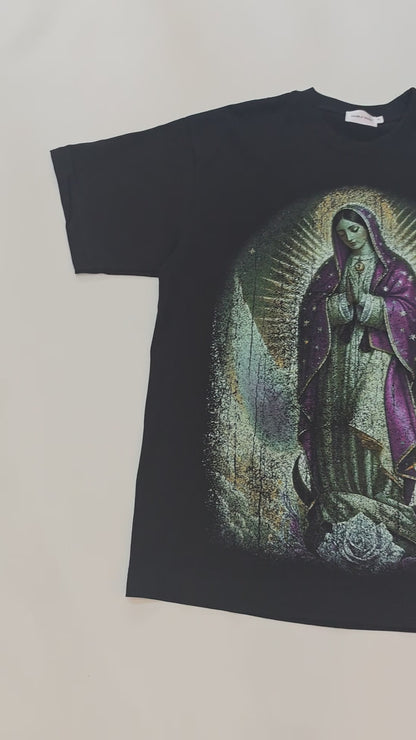 Virgin Mary Rhinestone Print T-shirt-181