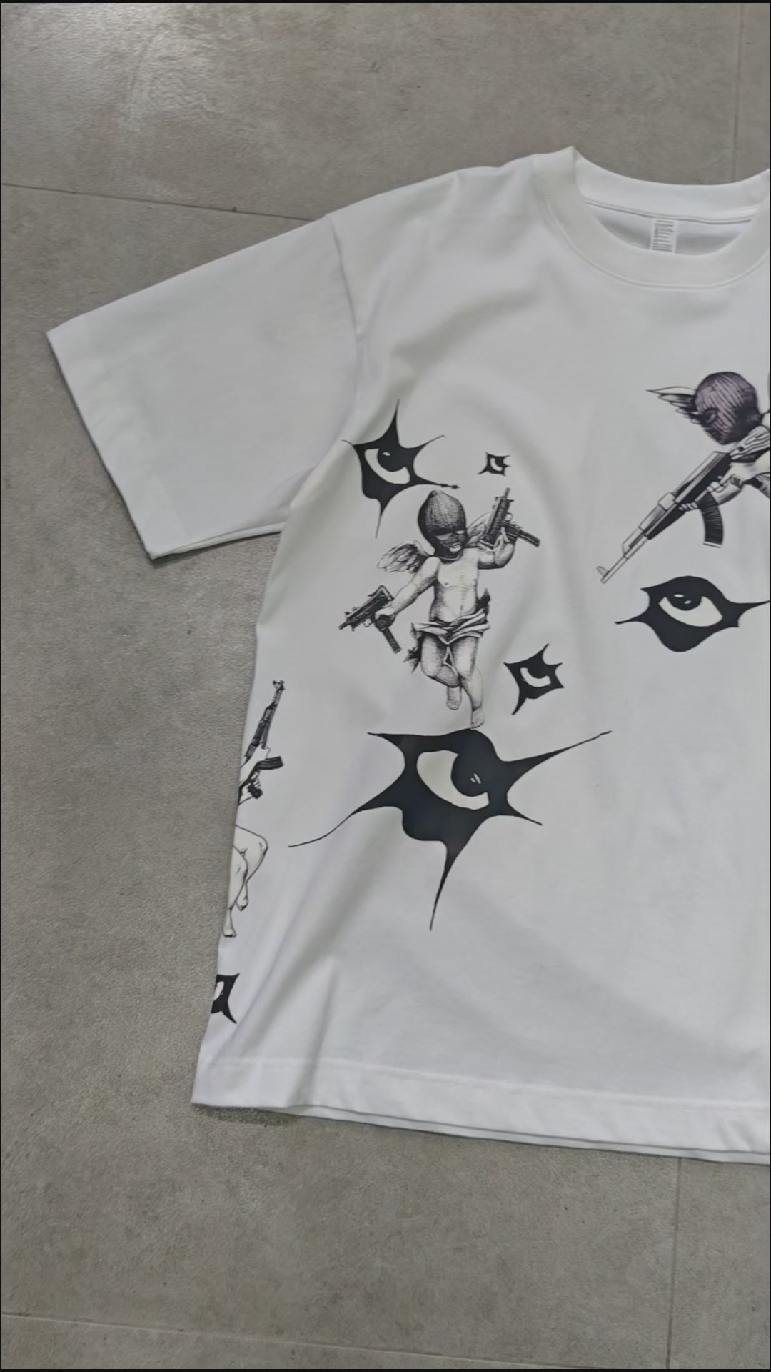 Heat Transfer Armed Angel T-shirt-245