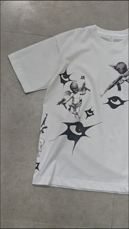 Heat Transfer Armed Angel T-shirt-245