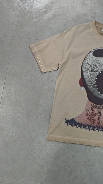 Print T Shirt Oversized Tattoo Graphic Punk Streetwear-210