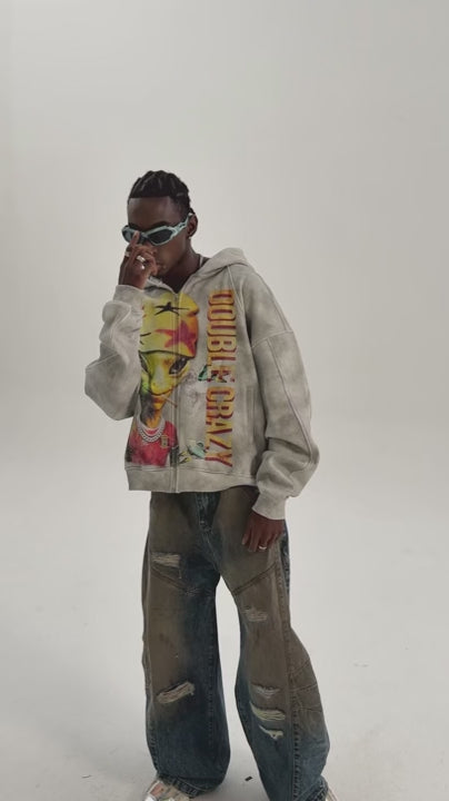 Sudadera con capucha Space Rebel Alien-340