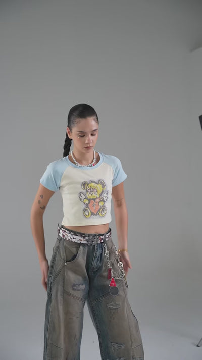 Vintage Boxy Airbrush Bear Tee-442