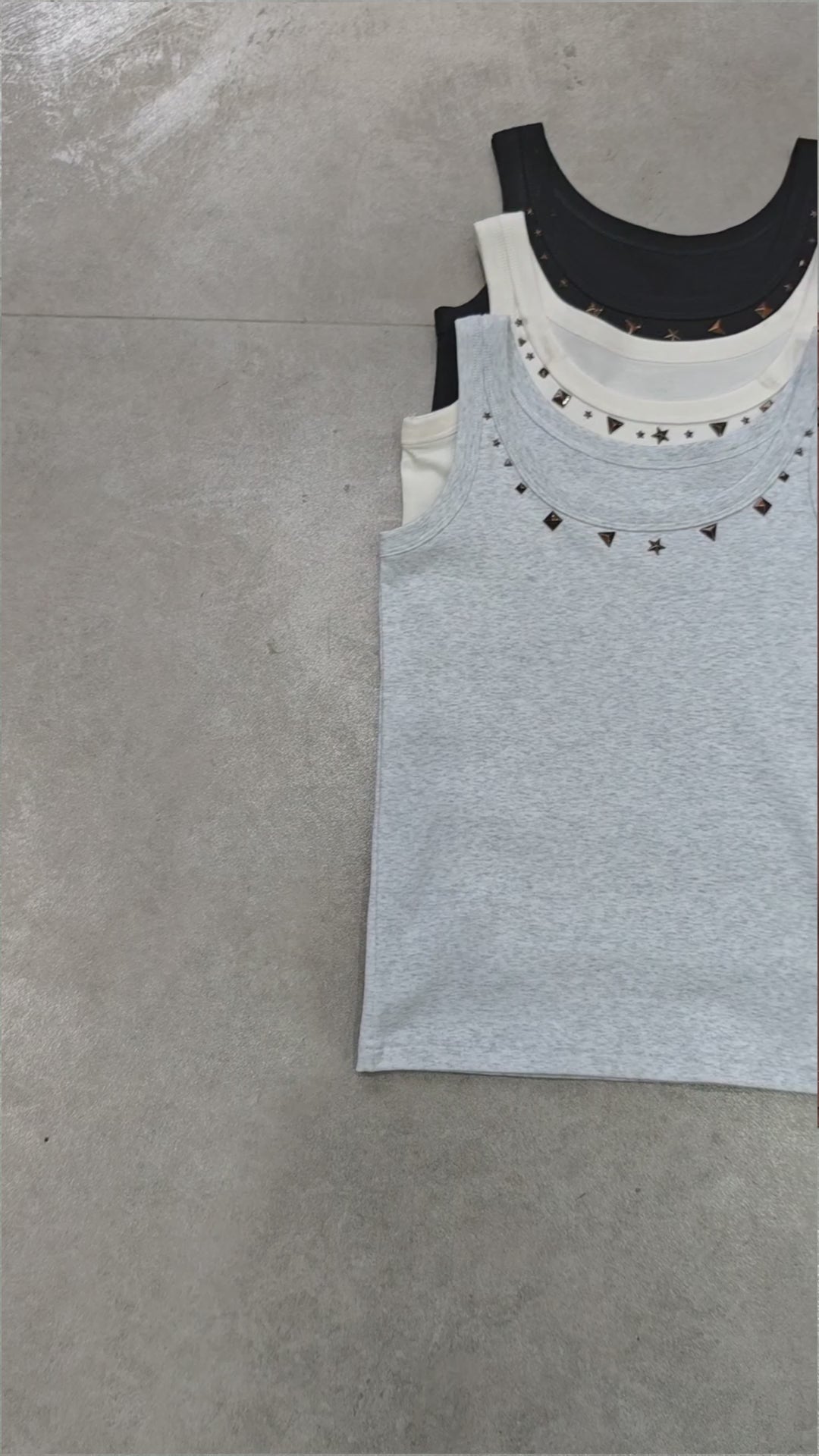 Metal Star Studded Tank T-shirt-260