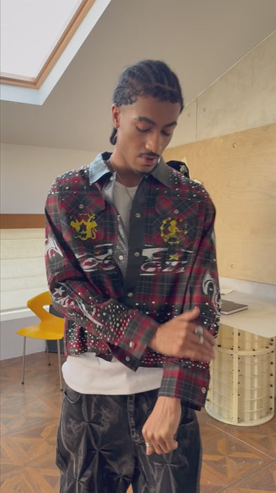 Fire Check Bling shirt-375